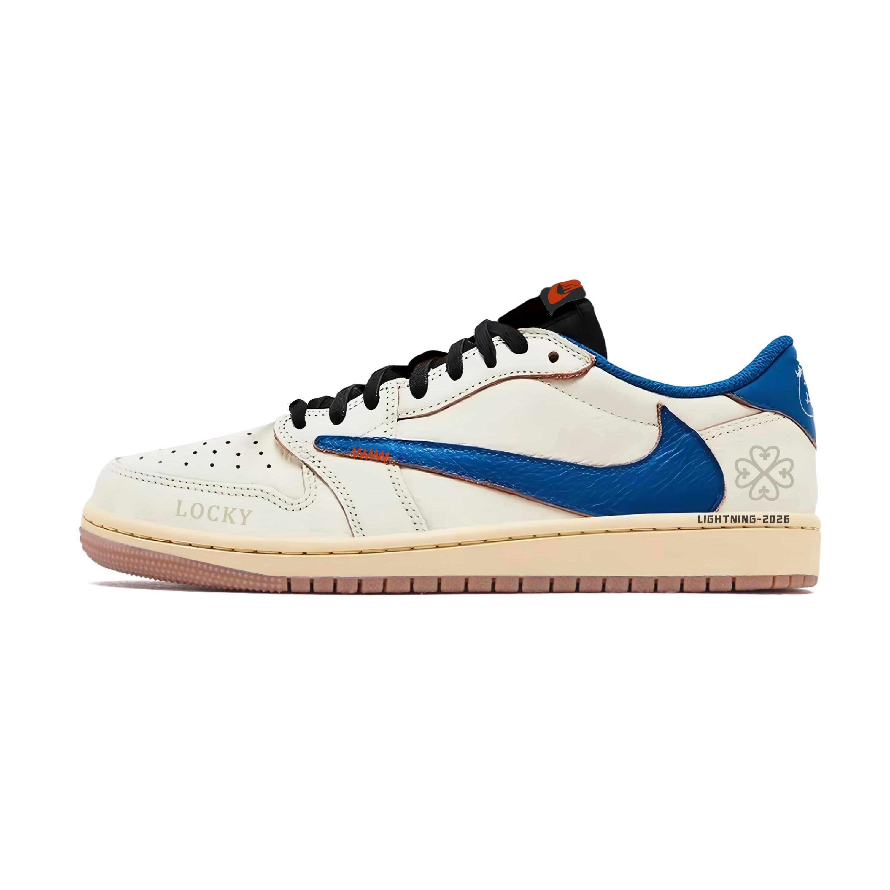 

Travis Scott X Jordan Air Jordan 1 Vintage Basketball Shoes Unisex Low Top Black DZ4137-700(Team723-6) 35.5