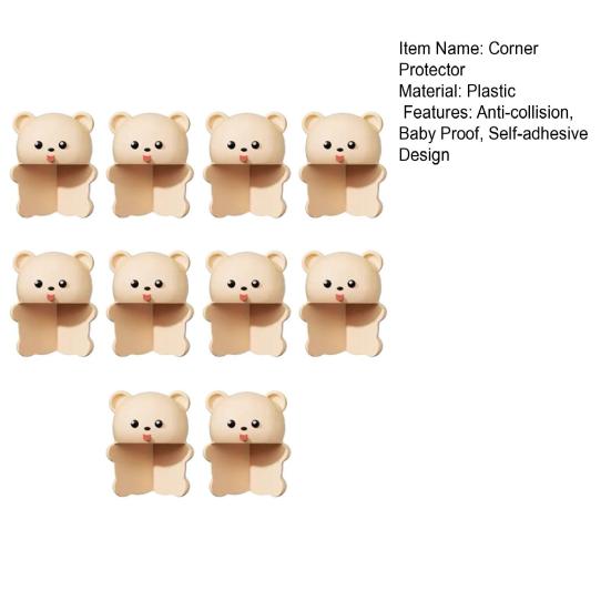 10Pcs Cartoon Animal Furniture Corner Protector Anti-collision Baby Proof Self-adhesive Table Desk Right Angle Sharp Edges Corner Guard Bumper
