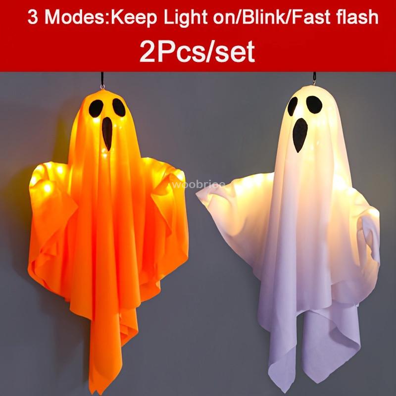 LED Halloween Decorations Hanging Ghost Lights Glowing Wizard Lamp for Bar Party Dress Up Haunted House Horror Props