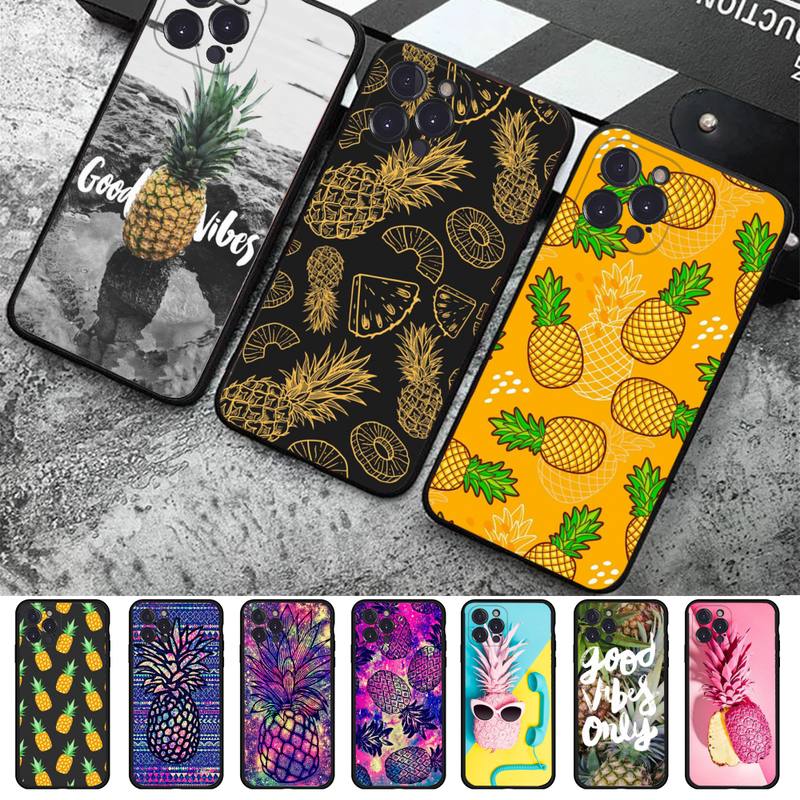 Pineapple Phone Case For iPhone 13 Pro MAX 14 11 12 Mini X XS XR 6 7 8 Plus SE 2020 Soft TPU Cover