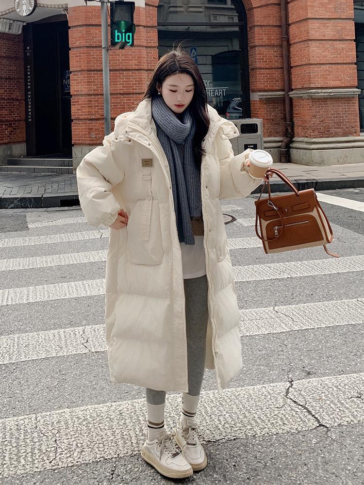 2025 Korean Style Women’s Long Down Coat: Mid-Length, Thickened, Over-the-Knee Winter Jacket