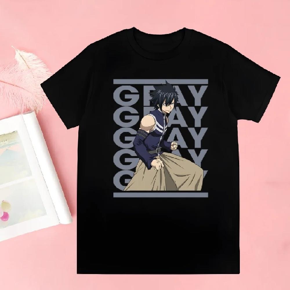 

Anime Fairy Tail Cartoon Natsu Erza Gray Lucy Men Women T-shirt Tops Crew Neck Fitted Soft Anime Manga Tshirt Clothes T-shirt6 XXL чорний
