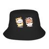 Street Panda Bear Couple Anime Cartoon  Bucket Hat Unisex Packable Outdoor Sports Bubu And Dudu Fishing Caps Travel Headwear Bob