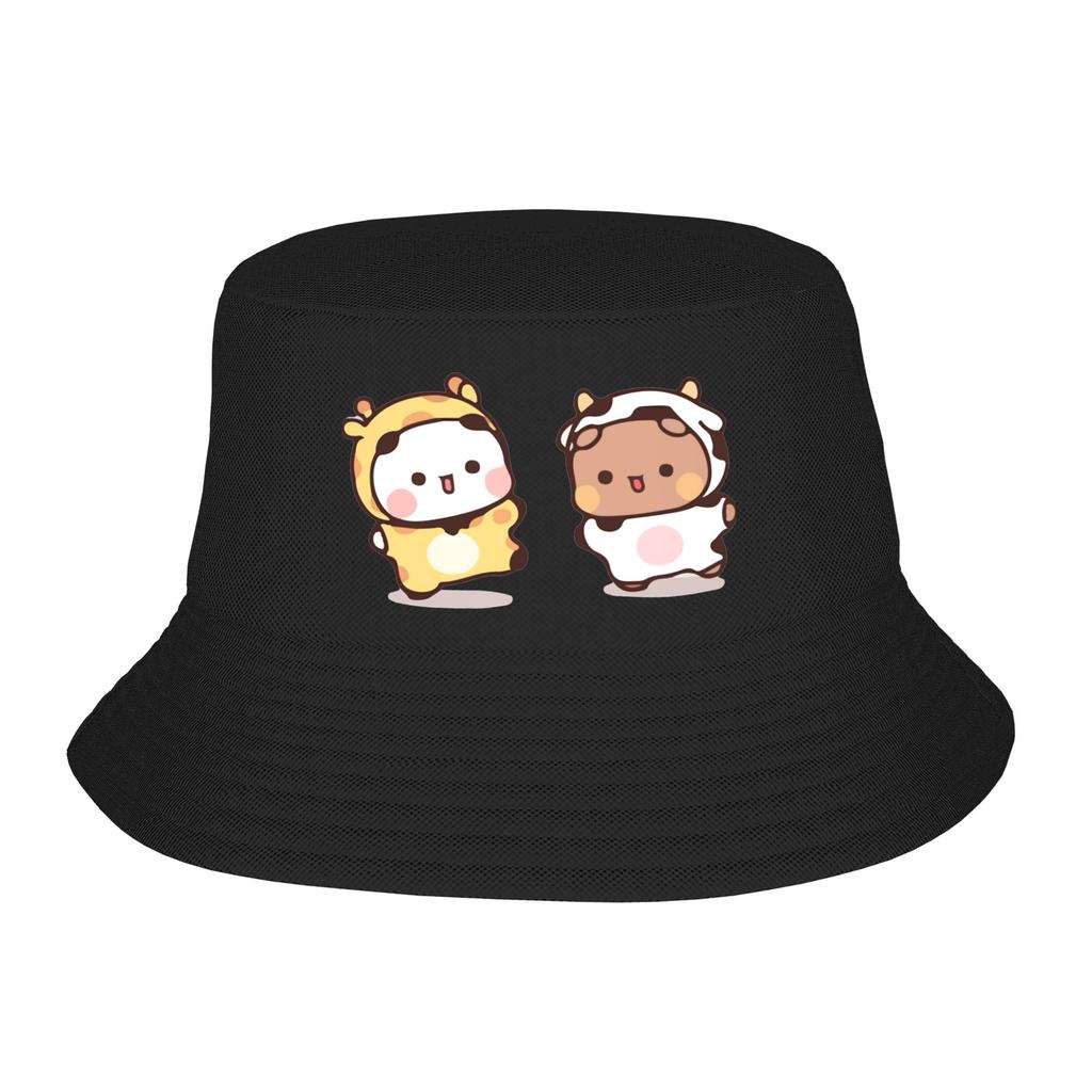 Street Panda Bear Couple Anime Cartoon  Bucket Hat Unisex Packable Outdoor Sports Bubu And Dudu Fishing Caps Travel Headwear Bob
