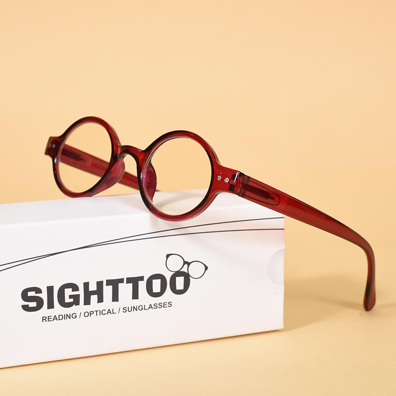 

Vintage Small Round Frame Reading Glasses Men Women Readers Prescription Presbyopic Glasses Anti-Blue Light Eyeglasses+100+200 0 красный
