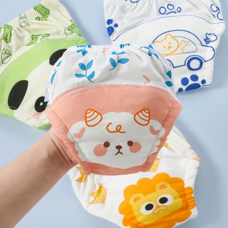 Reusable Cotton Potty Training Underwear Anti Leak Protection Comfortable Washable Toilet Learning Pants For Baby