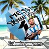 Custom Name Personalized Lionel Messi Print Umbrella, Auto Open Close, 8‑Rib Sturdy Frame, Commute Camping Hiking Use, Birthday Gift