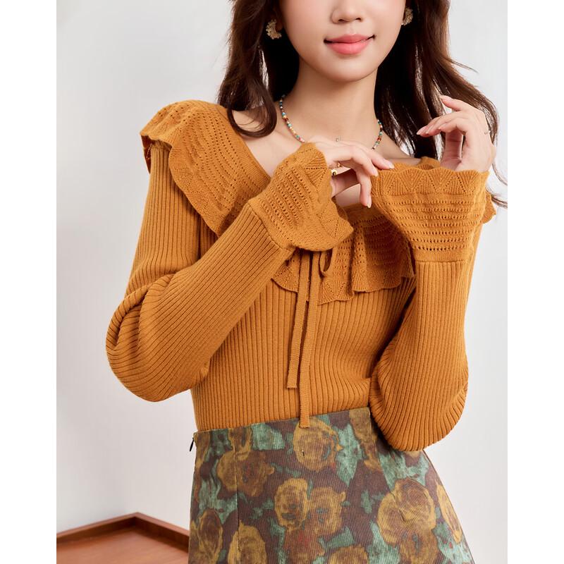IEF Autumn Chic Two-Piece Knit Top and Skirt Set