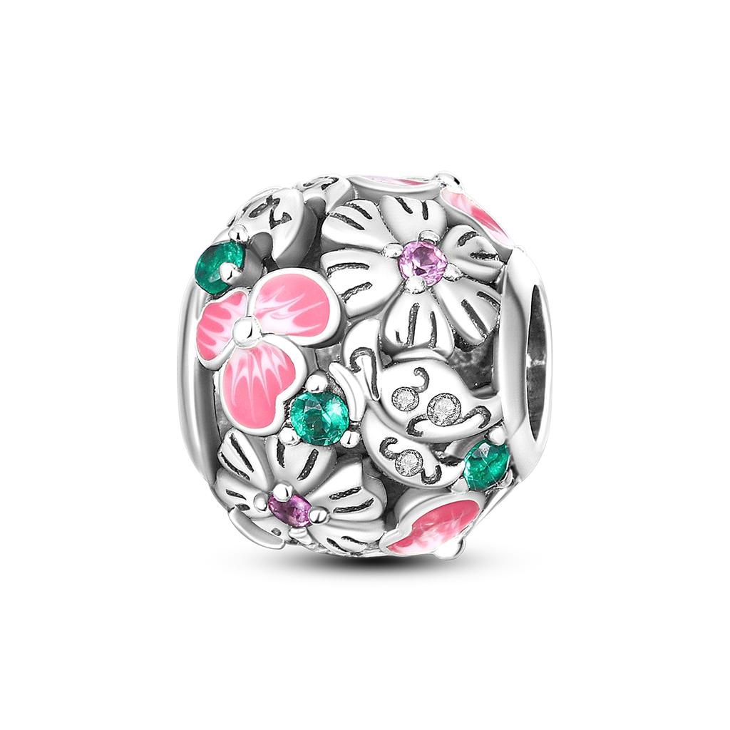 Copper Flower Serie Charms Beads Sunflower Tulip Pendants Fit Original Pan Bracelet Making Fashion Jewelry