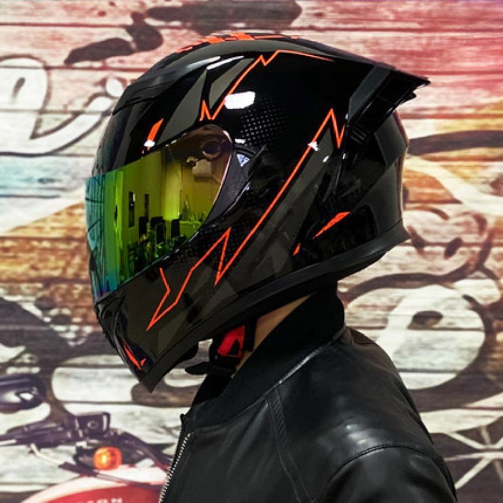 Jiekai Electric Motorcycle Helmet Men's and Women's Full Helmets Double Lenses Full Overlay Street Car Bluetooth Universal In All Seasons