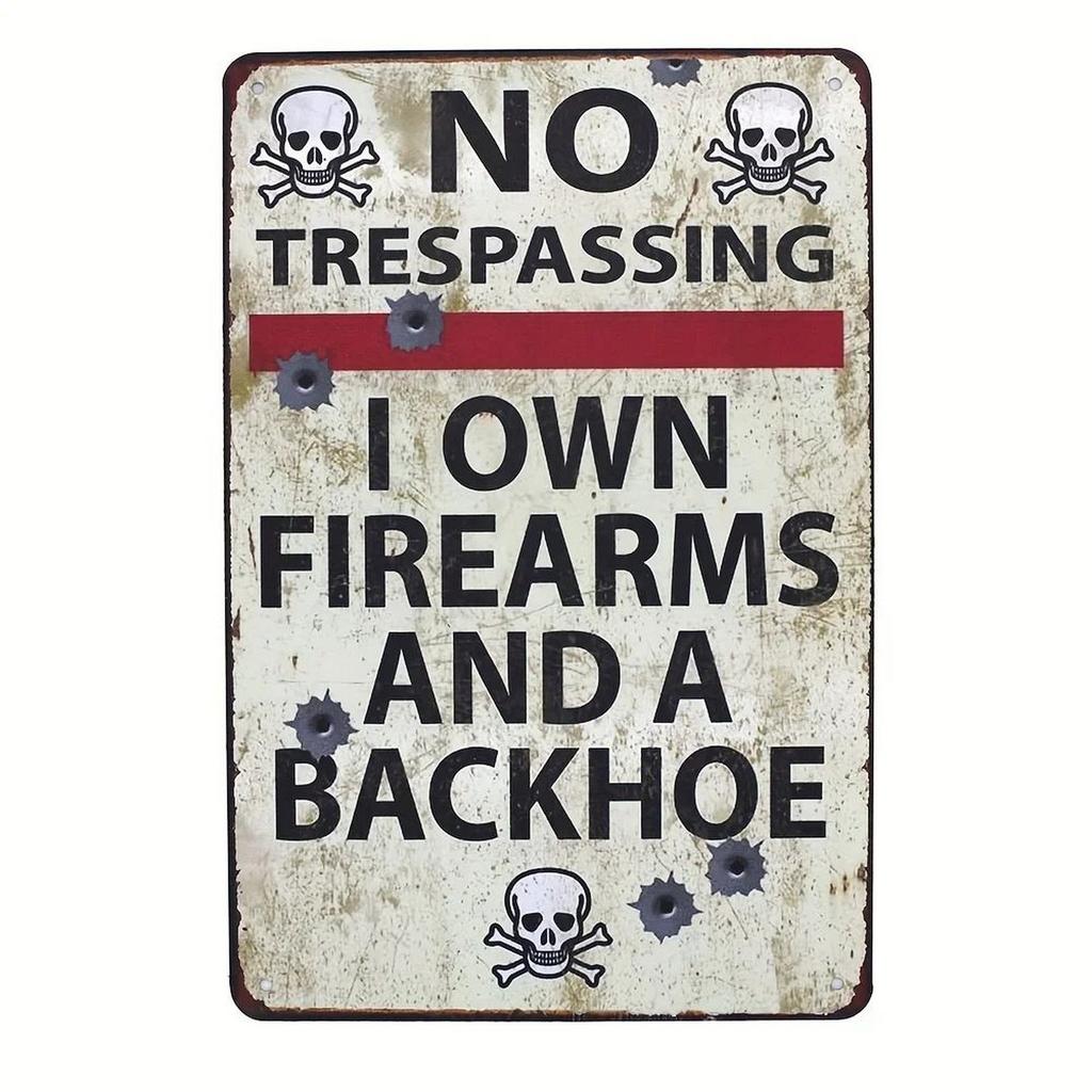 No Trespassing Plaque Metal Tin Signs Wall Decoration Vintage Art Posters Iron Painting for Man Cave Home Cafe Garden Club Bar