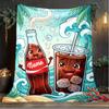 1PC Custom Name Beverage Fun Waves Outdooor Flannel Blankets Throw Blanket All-Season Throw Gift Bedspread for Couch, Bed, Camping Holiday Birthda