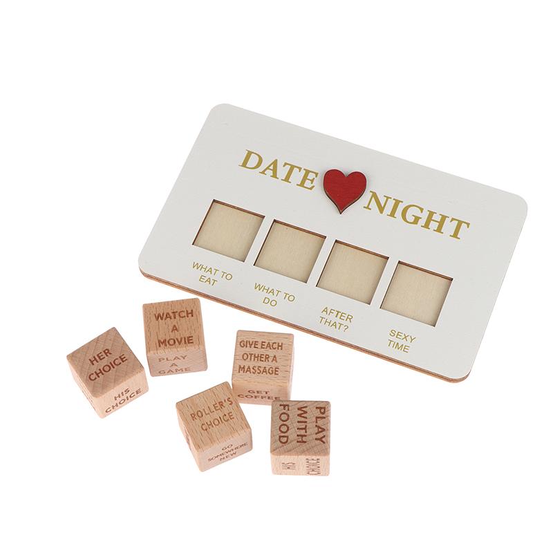 Date Night Dice, Take Out Dice For Couples, Portable Couple Wooden Dice Kit For Adults Women Men Husband Girlfriend Boyfriend Ch