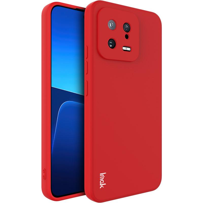 

IMAK UC-4 Series for Xiaomi 13 5G Straight Edge TPU Case Precise Cutout Camera Protection Anti-drop Cover Red