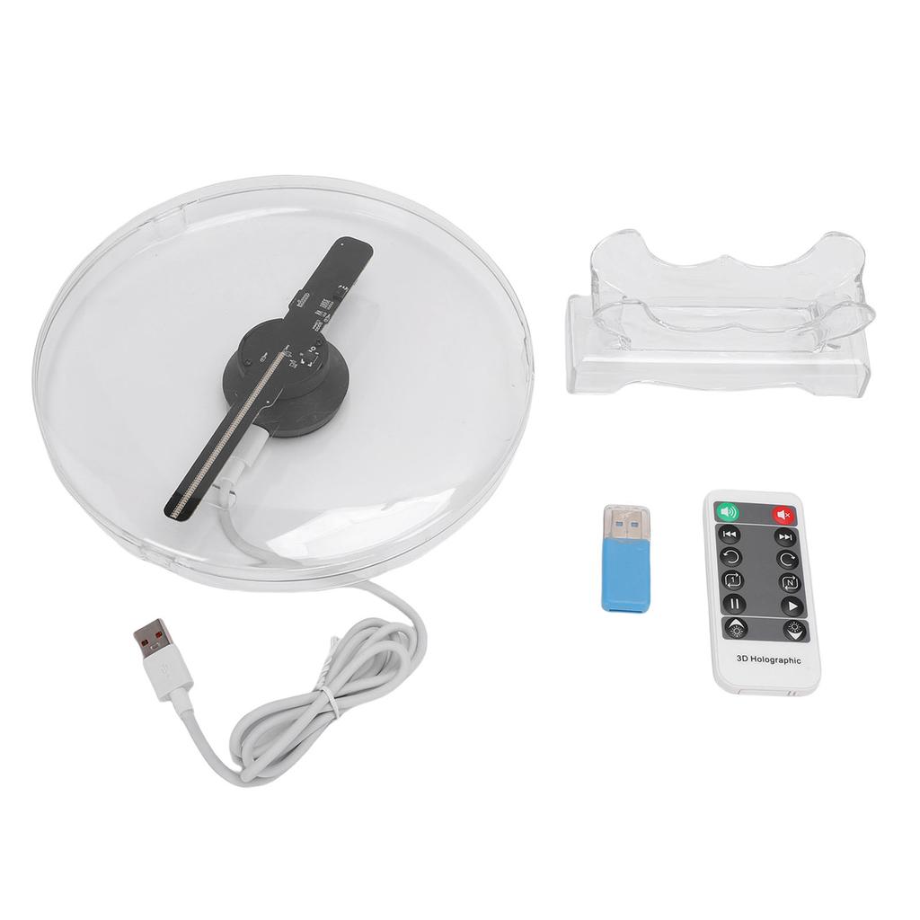 3D Hologram Fan Remote Control Advertising Display 3D Hologram Projector with 80 LED Bead Bluetooth Speaker for Commercial Store