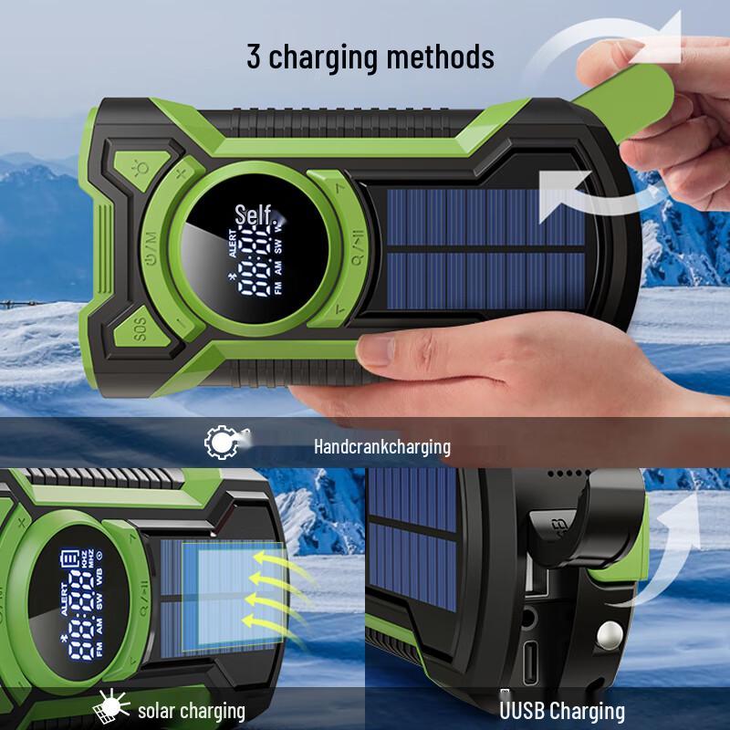 SHENYU Multifunctional Emergency Hand-Crank Solar Radio Flashlight