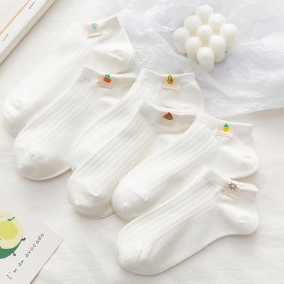 5 Pairs Socks Women's Shallow Mouth Boat Socks Cute Short Spring Summer Thin
