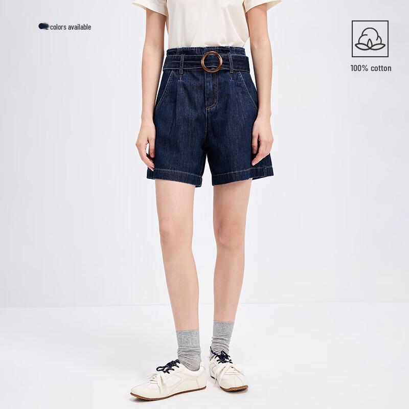 Navigare Women's A-Line Cotton Denim Shorts