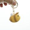 Cute Bee Crochet Keychain For Gifts Handmking Cartoon Bee Doll Knitting Keyrings Knitted Bee Doll Custom Accessories