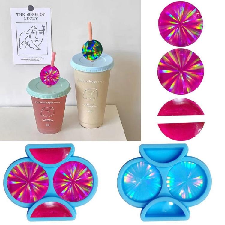 Straw Topper Attachment Silicone Mold Holographic Mold Straw Topper Resin Mold