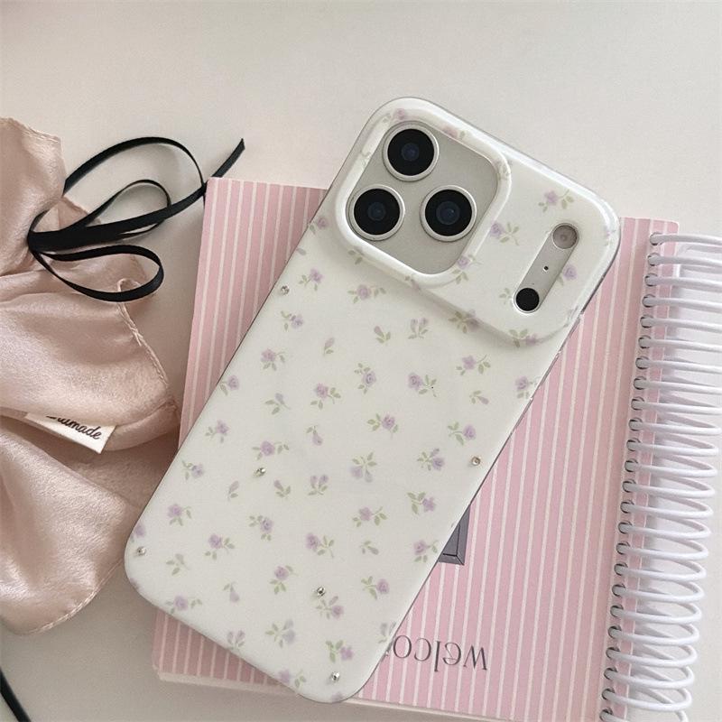 

Purple Floral Heart Mirror Magnetic iPhone Case for 17/16ProMax/15/14 iPhone 16