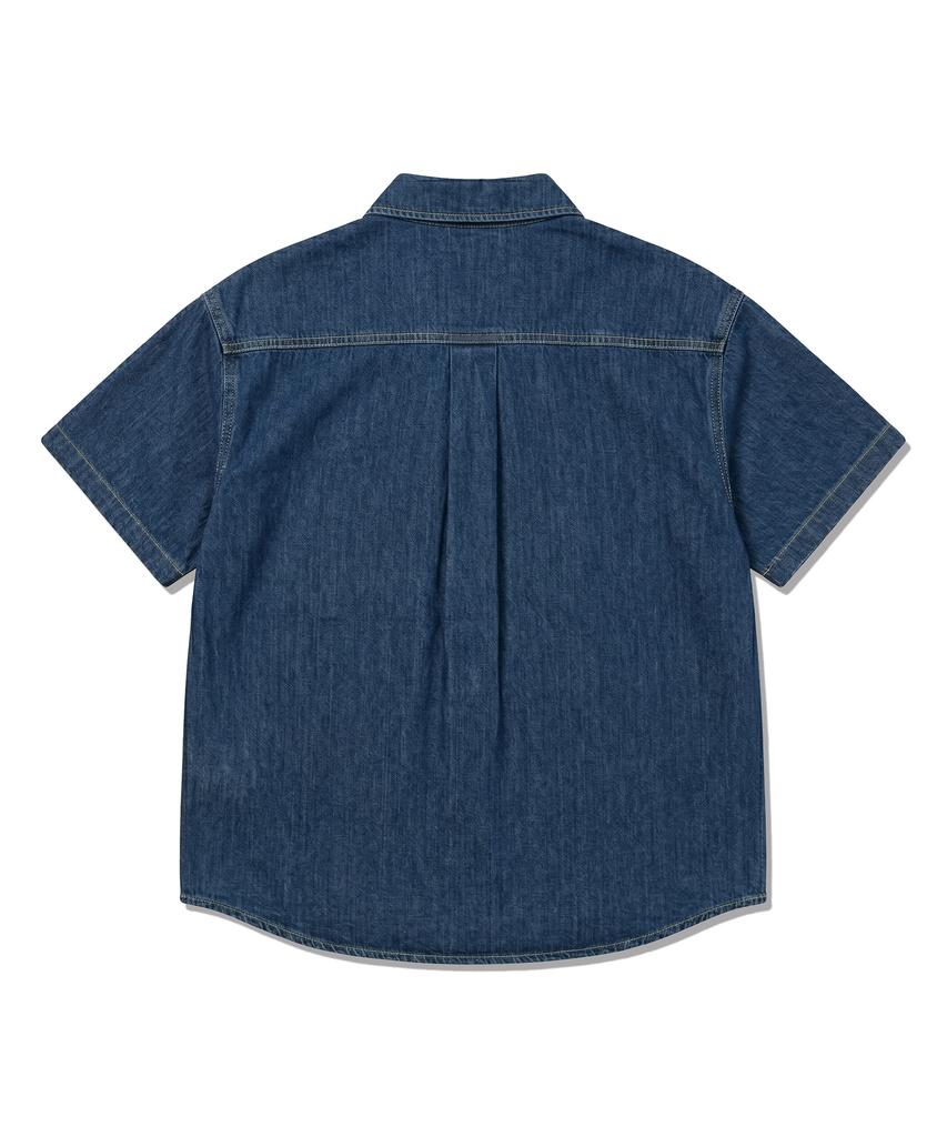 UNDEROFF Oversized Pocket Denim Short Sleeve Shirt Indigo