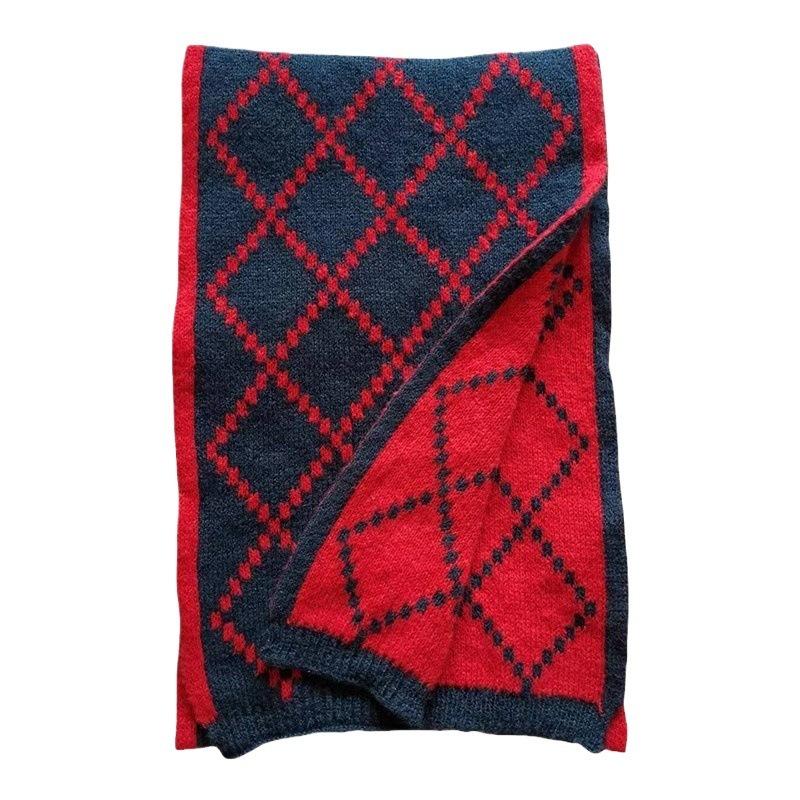 Tonglu red new scarf women's winter Christmas knitted wool scarf versatile thickened warm student tide