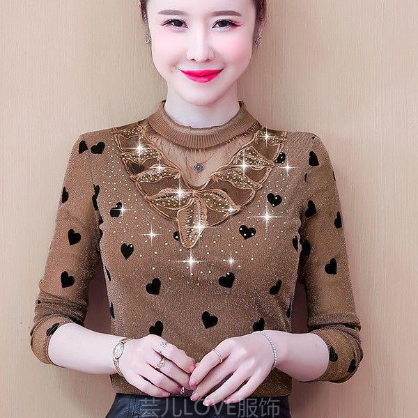 

Женская футболка с длинными рукавами для женщин на осень, новый стиль, внутренняя и внешняя сетчатая рубашка, теплый топ с функцией глажки 5XL