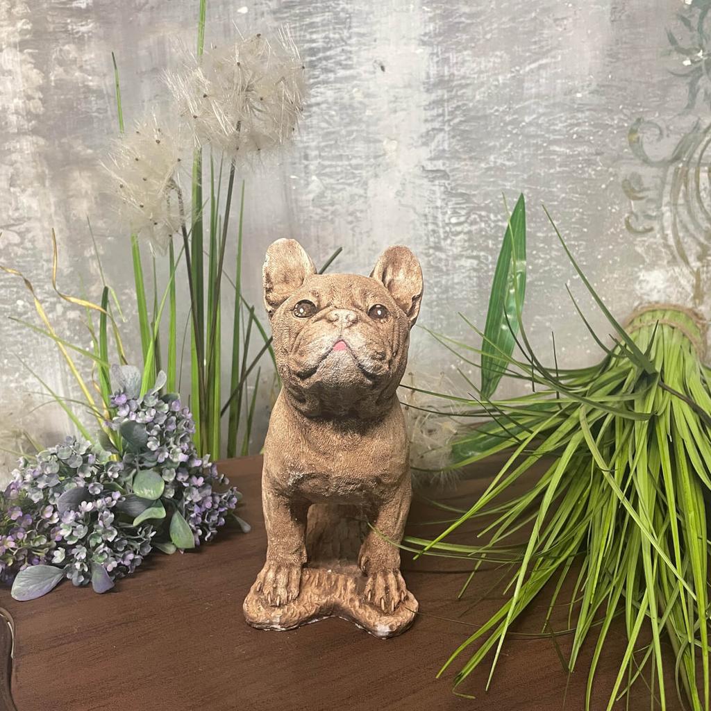 Beautiful Standing Bulldog Figure In Sand Color