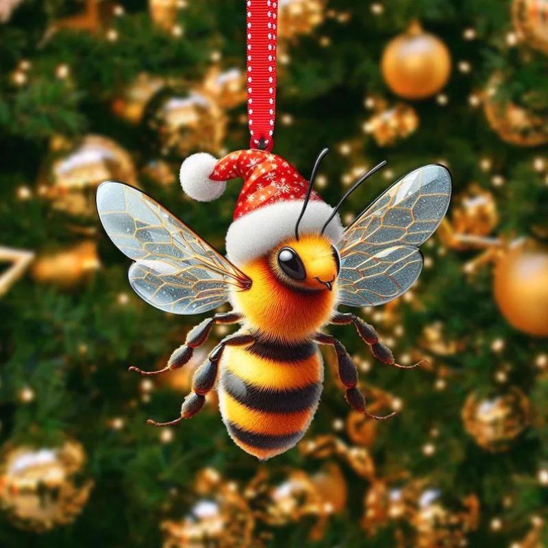 New Acrylic Flat Animal World Christmas Festival Party Pendant for Christmas Tree Decoration Pendant
