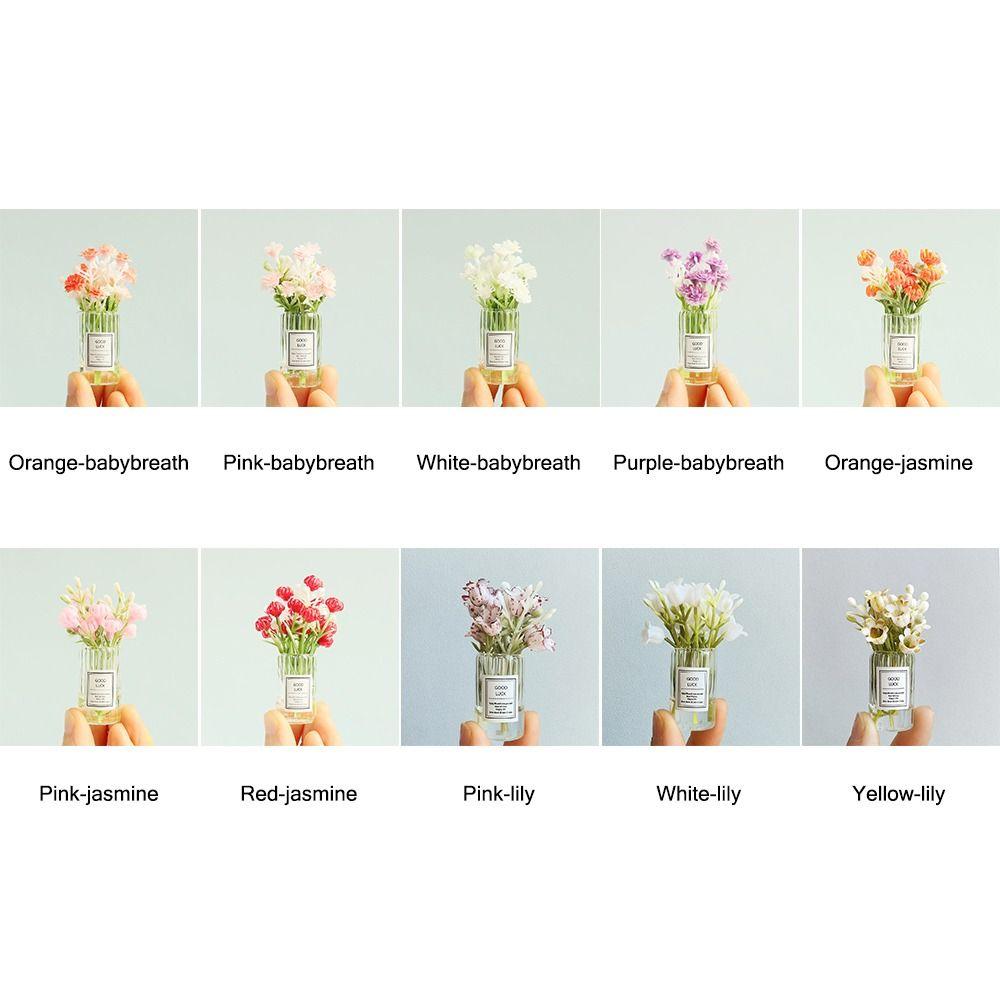 Multicolor Dollhouse Flower Vase 1/6 1/8 1/12 Doll Floral Toy Dollhouse Ornament