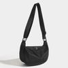 Casual Trendy Crossbody Bag Simple Solid Color Large Capacity Wide Shoulder Strap Shoulder Bag Oxford Cloth Crescent Bag Women's Bag