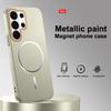 Matte Metallic Paint Wireless Charging Magnetic For Magsafe Case For Samsung Galaxy S25 S24 FE S23 S22 Ultra Plus A55 A56 Cover