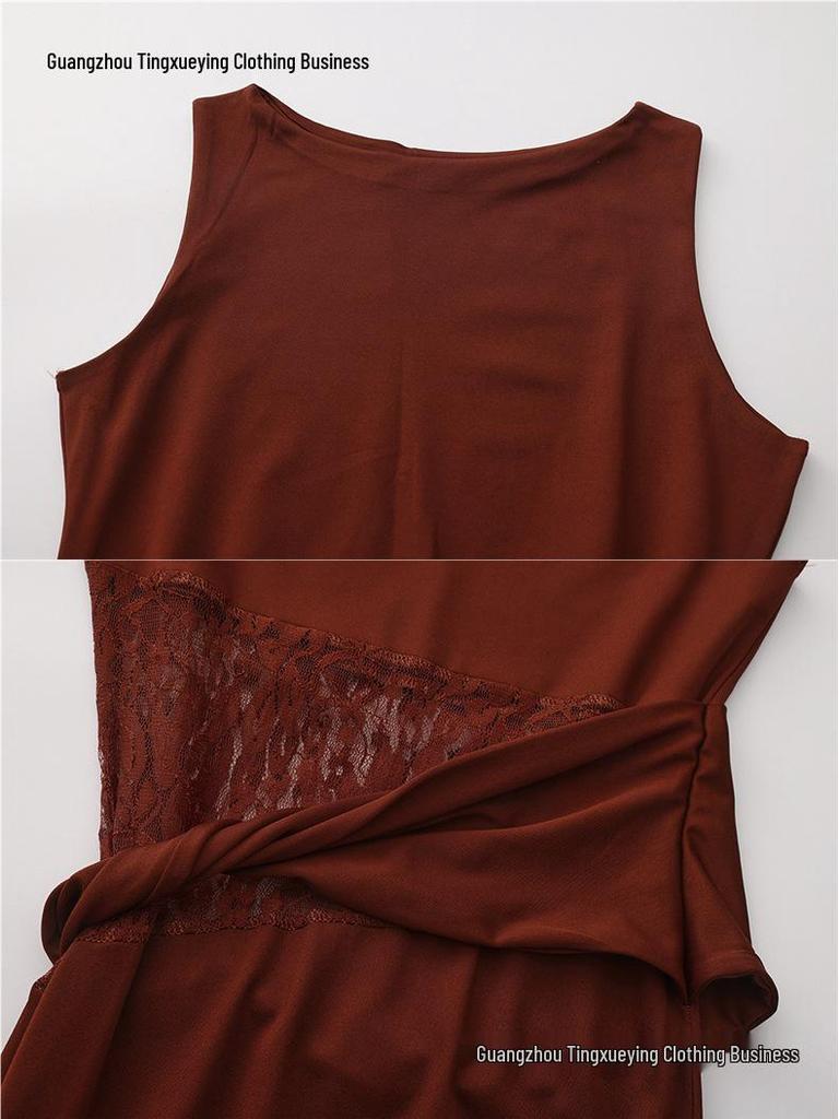 European Spring Style Lace Patchwork Backless Dress