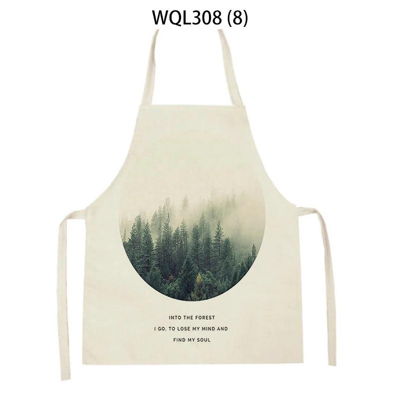 Tropical Plant Aprons for Women Men Sleeveless Kitchen Apron Letters Animal Pattern Pinafore Home Cooking Baking Cleaning Tools