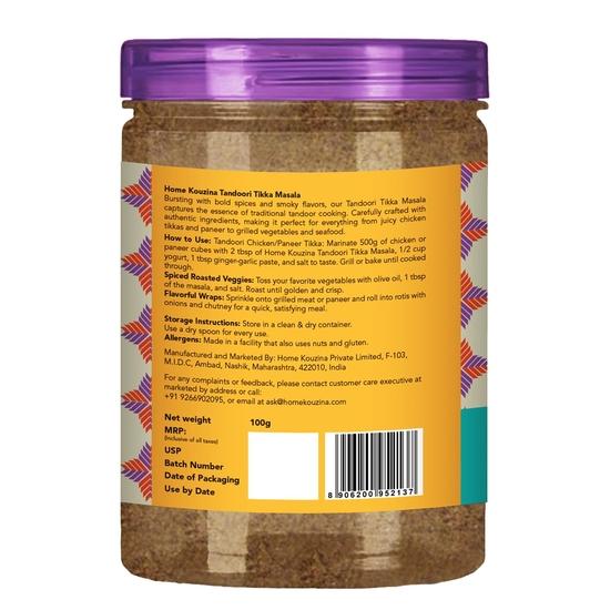 Home Kouzina Tandoori Tikka Masala - 100g | Perfect for Veg & Non Veg Tandoori, Kebabs, Grills, and More | 100% Natural Ingredients