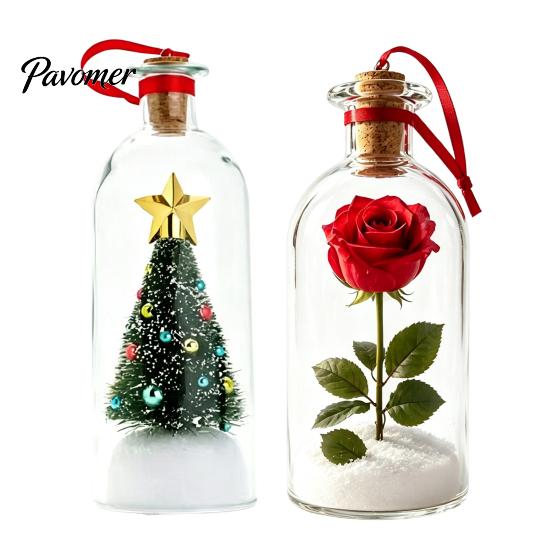 Festive Room Accent Light Recordable Christmas Message in A Bottle, Voice Recording Holiday Keepsake with Personalized Memory Playback Cork,