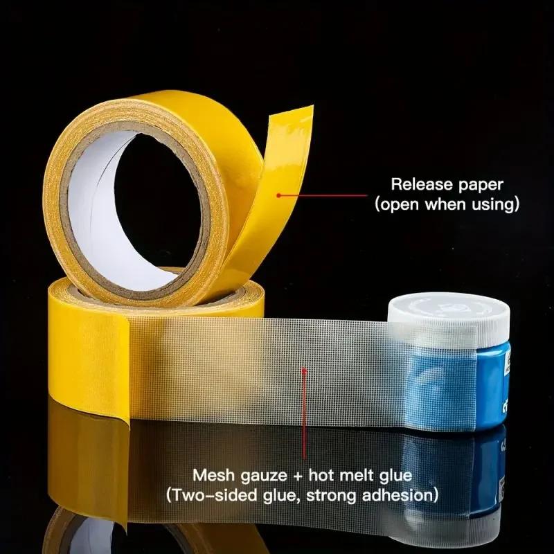 Super Carpet Adhesive Double Sided Cloth Base Tape Traceless With Strong Fixation High Viscosity For Waterproof Translucent Mesh