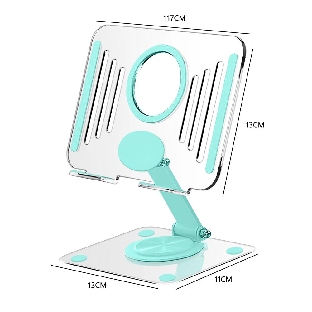 Foldable Reading Book Stand 360 Rotating Multifunctional Laptop Tablet Holder Adjustable Bracket Holder Acrylic for 4-12.9 Inch
