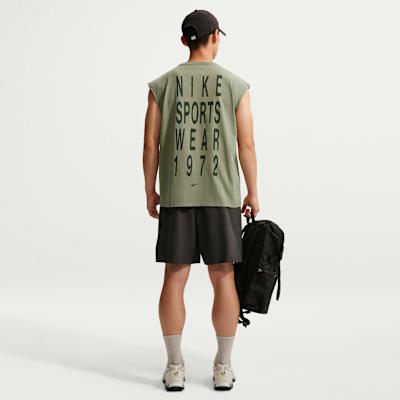 Nike Tank Tops Men's Green Crew Neck Moderate
