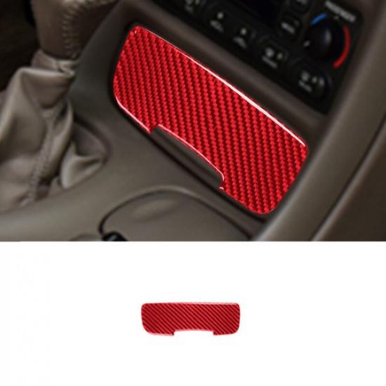 For Chevrolet Corvette C5 98-04 Red Carbon Fiber Central Power Panel Stick Cover