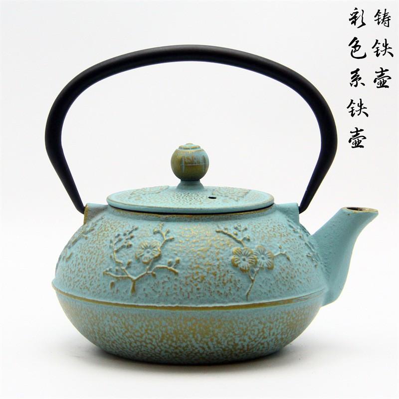 Cast Iron Teapot With Enamel Coating Vintage Style Home Kettle Tea Ceremony 600ml-1000ml Decorative Water Pot