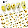 2pcs Autumn Flower Nail Stickers Y2K Butterfly Nail Supplies Nail Decals Cute Bee Fox Stickers For Nails Nail Art Decoration