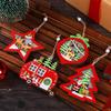 Wooden Santa Snowman Pendants LED Light Christmas Decorations Christmas Tree Ornaments  for Home