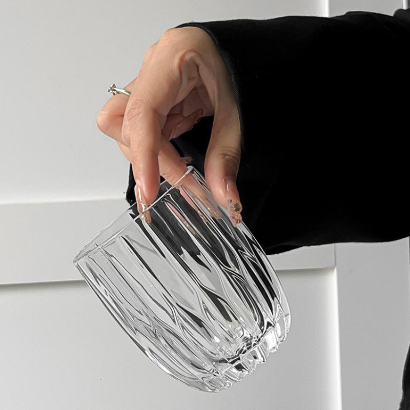 Set 2 buc 9.8oz 285ml Transparent Intage Model Vertical Pahar Apă Potabilă Pahare Bere Pahar Băutură Pahar Cocktail Simplu