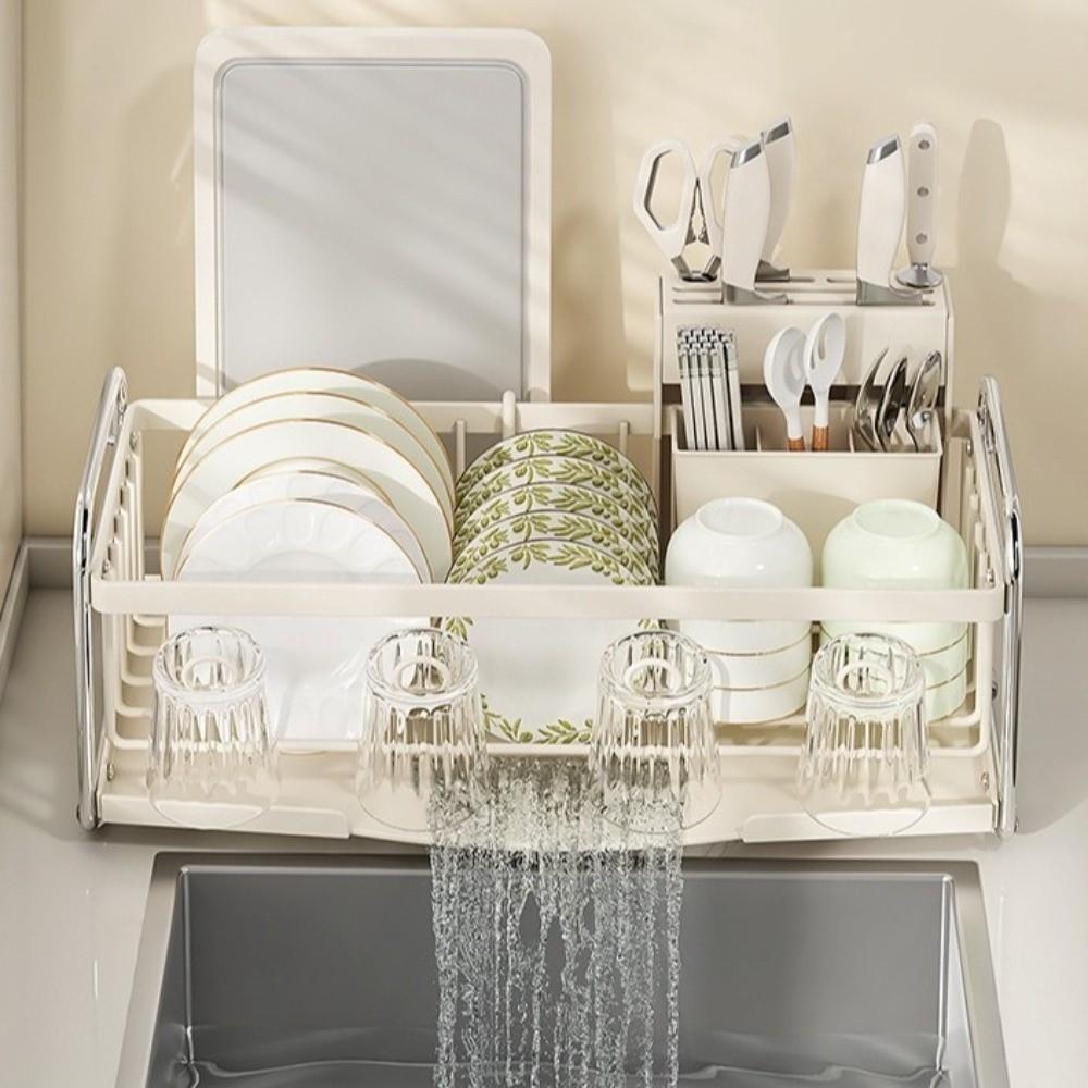 Carbon Steel Dish Drying Rack Rustproof Kitchen Sink Rack Utensil Draine  Sink Side
