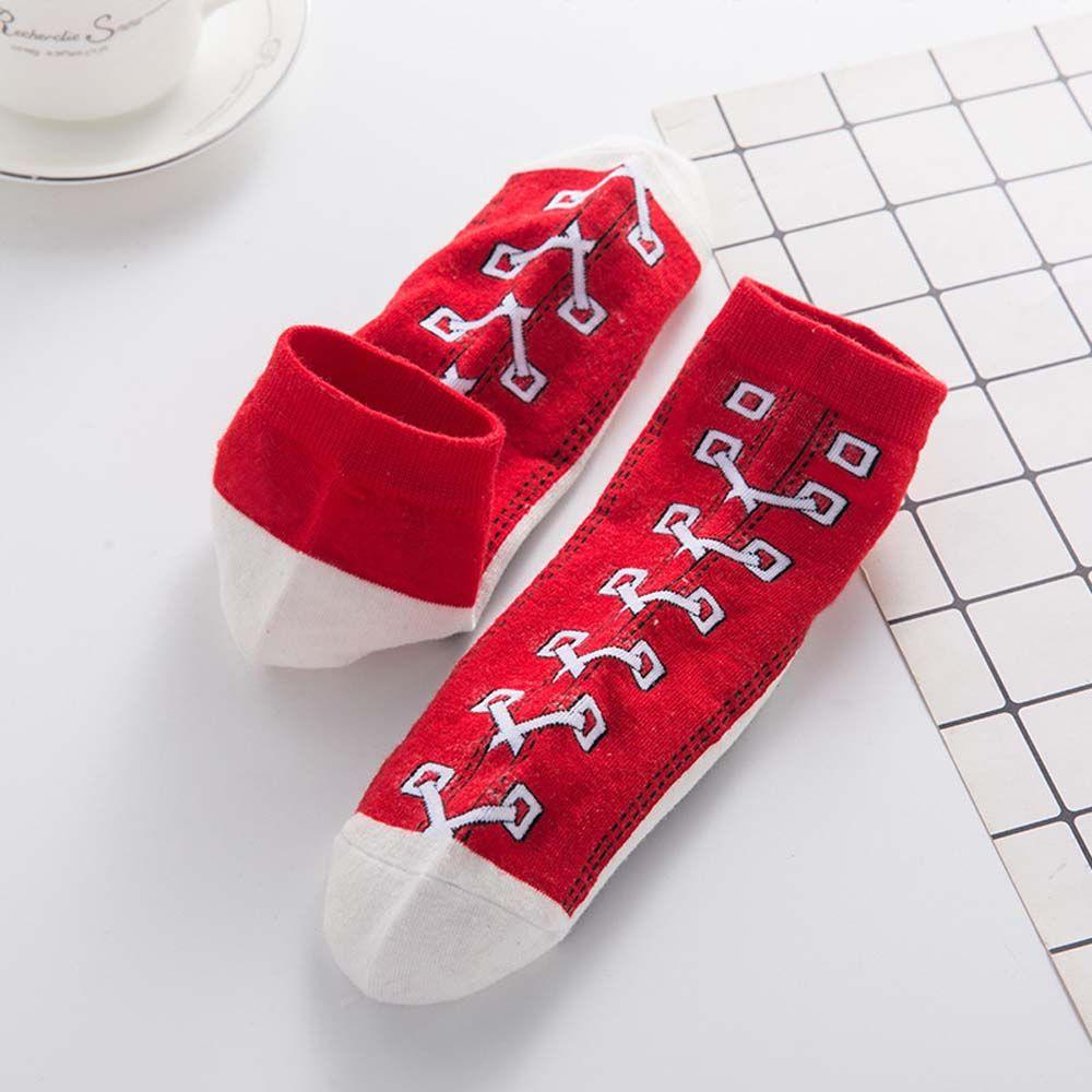 Casual Shoes Pattern Shallow Comfortable Men's Short Socks Low-top Socks Women Hosiery Boat Socks