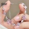 Non-fading Bracelet Women Shiny Rhinestones Inlaid Flower Comfortable Wear Shape