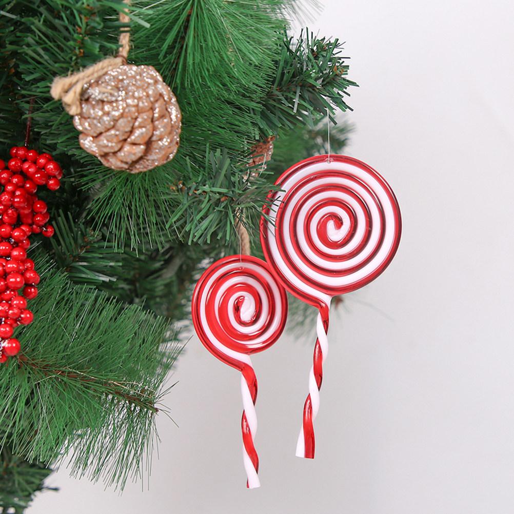 

4Pcs Christmas Pendant Cute Lollipop Modeling Adornment Xmas Festival Decor for Home Window Tree Decoration Xmas Pendant 12X5.5CM