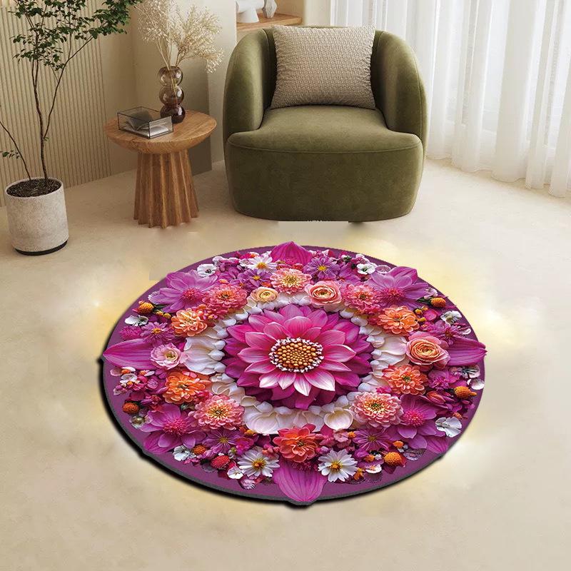 3D Floral Diatomaceous Earth Absorbent Non-Slip Floor Mat for Bathroom, Entrance, Sofa, Bedroom.